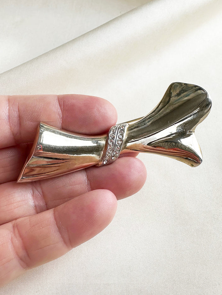 Gouden broche met strass