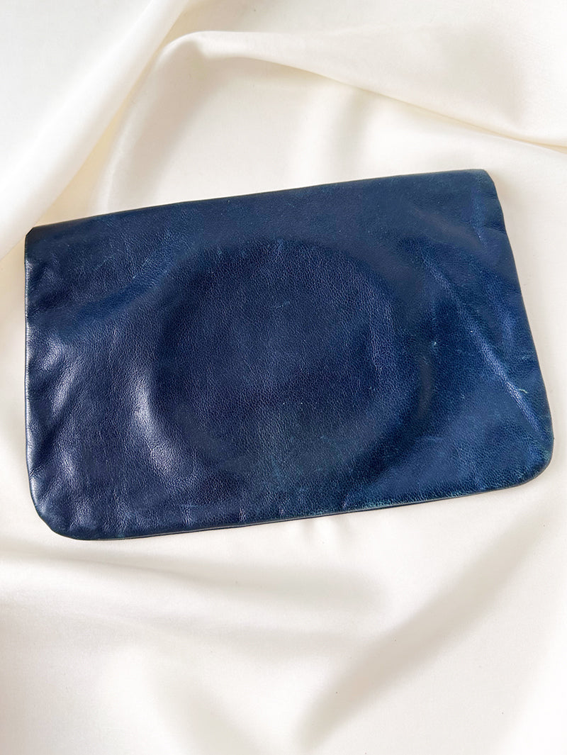 70s leren clutch
