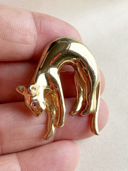 Gouden luipaard broche