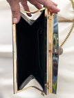 Zwart schoudertasje met gouden details