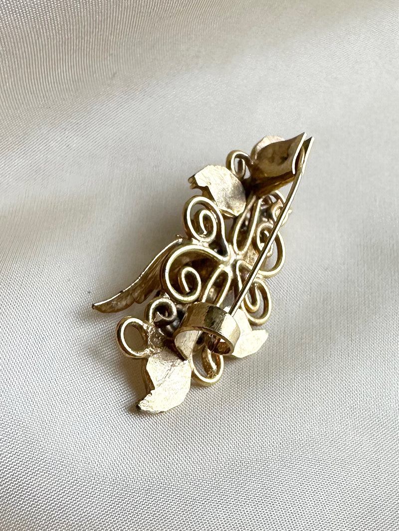 Gouden broche met strass