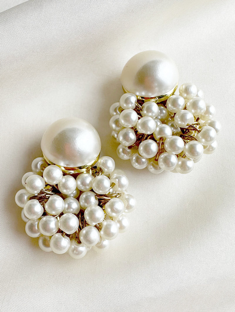 Parel clip oorbellen