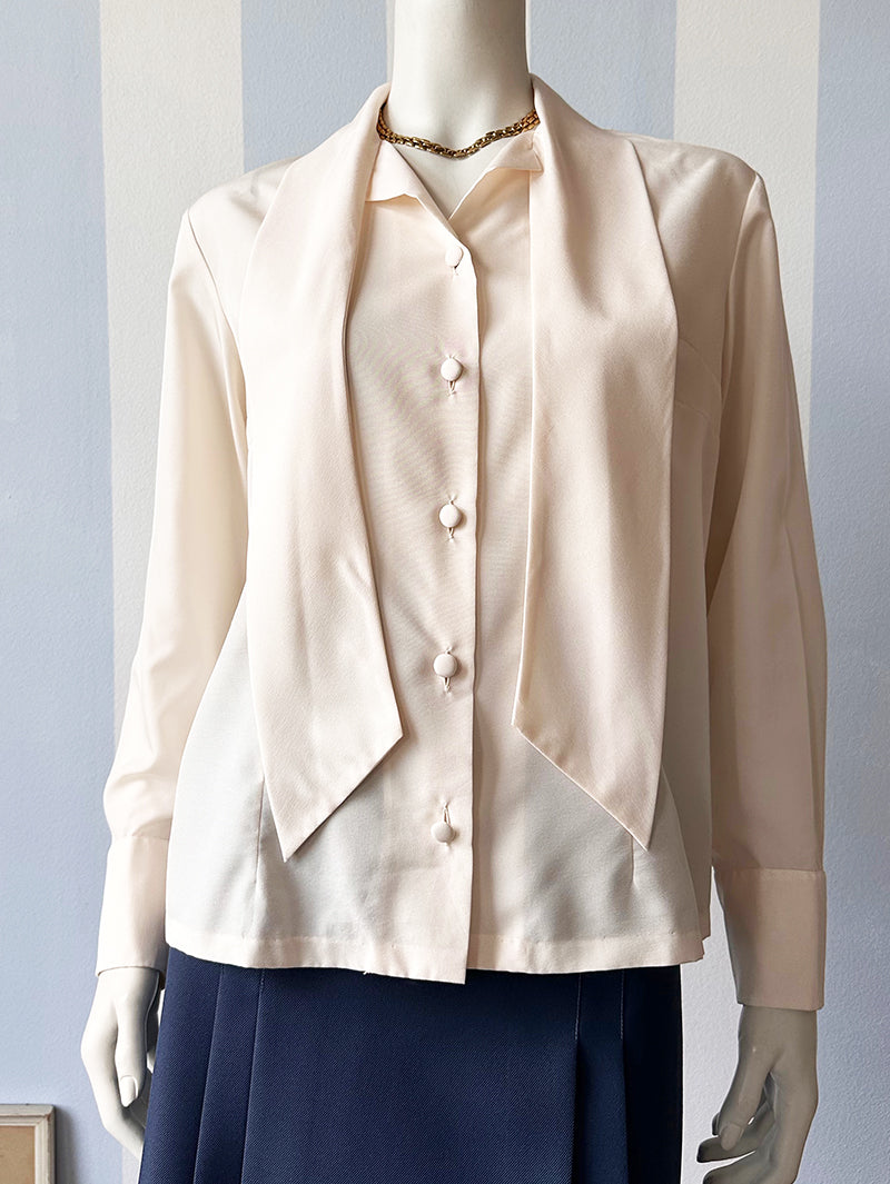 Crème strikblouse