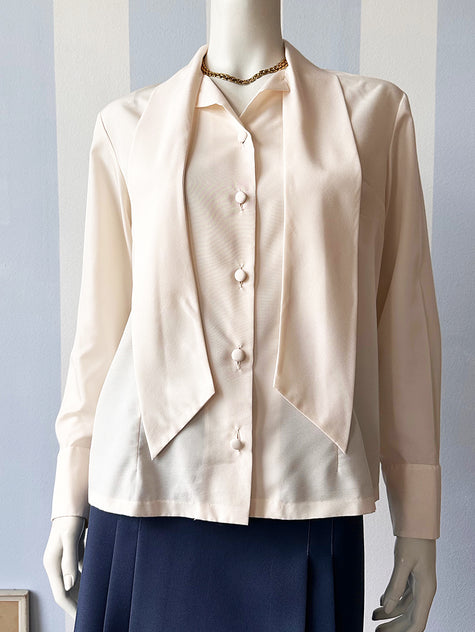 Crème strikblouse
