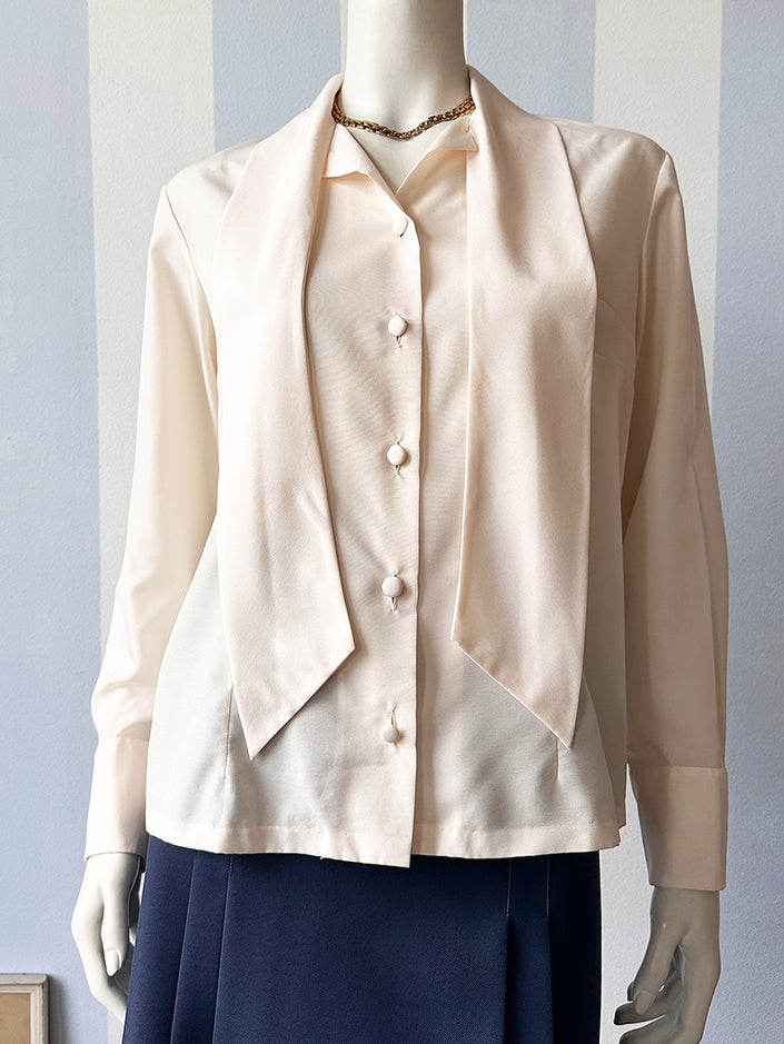 Crème strikblouse