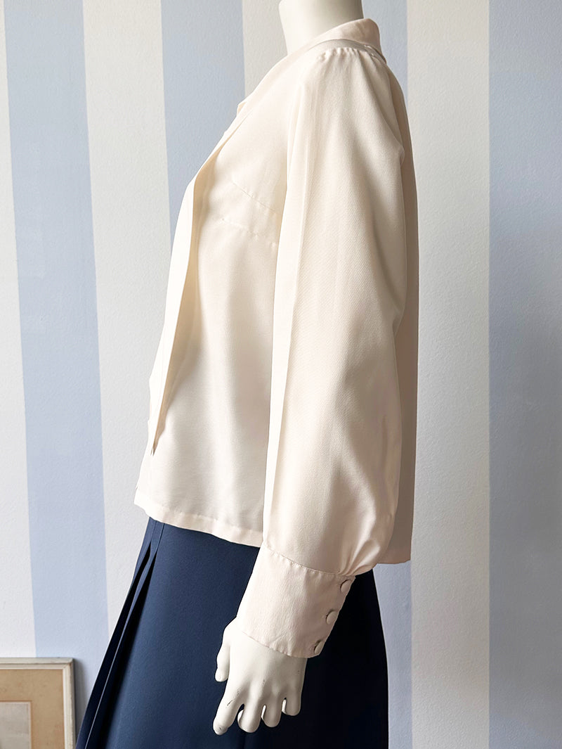 Crème strikblouse