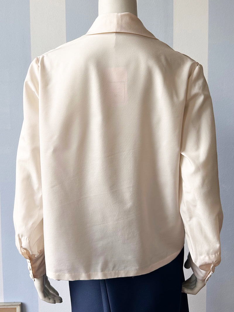 Crème strikblouse