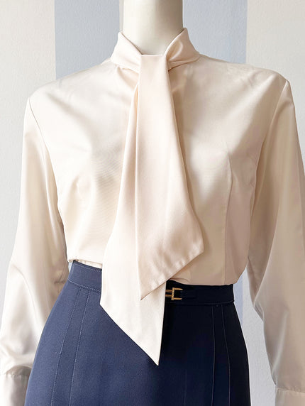 Crème strikblouse