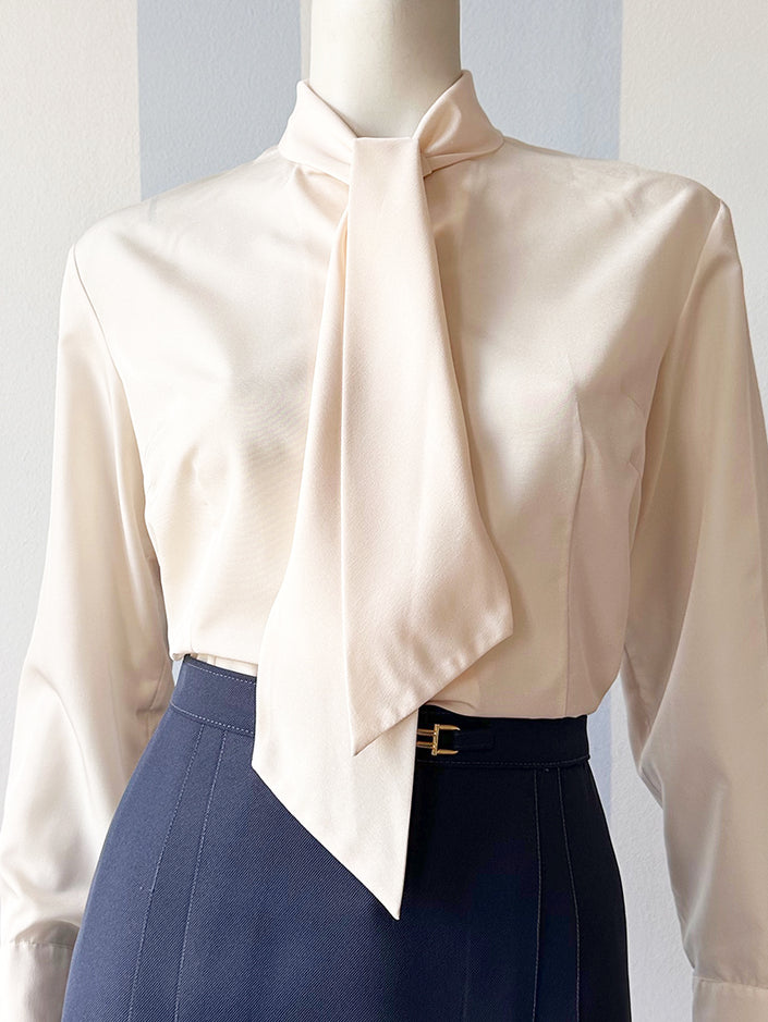 Crème strikblouse