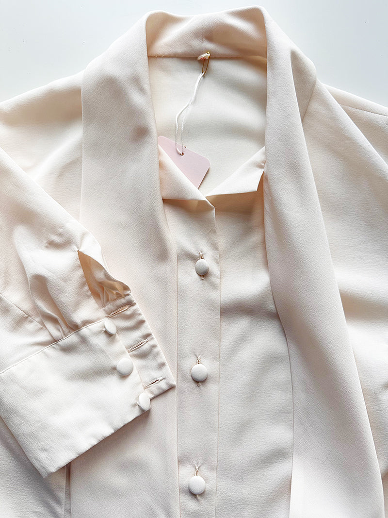Crème strikblouse