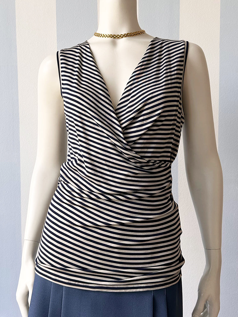 Gestreepte designer overslagtop