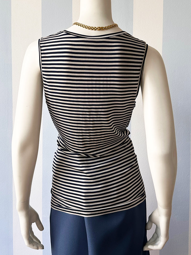 Gestreepte designer overslagtop