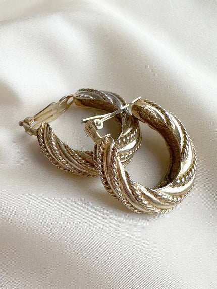 Gouden creolen clip oorbellen