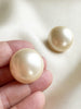 Ronde faux parel clip oorbellen