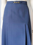 Blauwe 70s plooirok