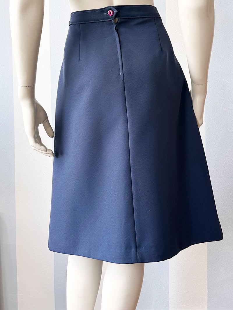 Blauwe 70s plooirok