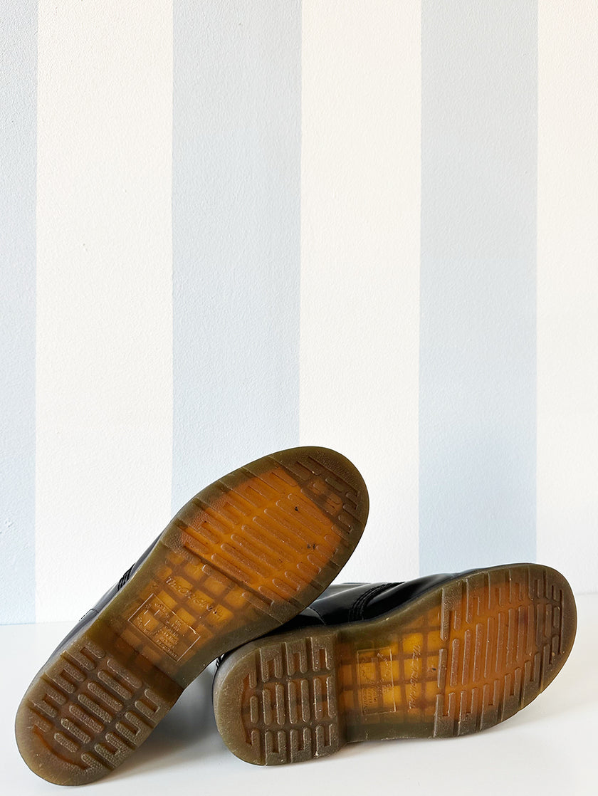 Zwarte leren enkellaarzen | 42