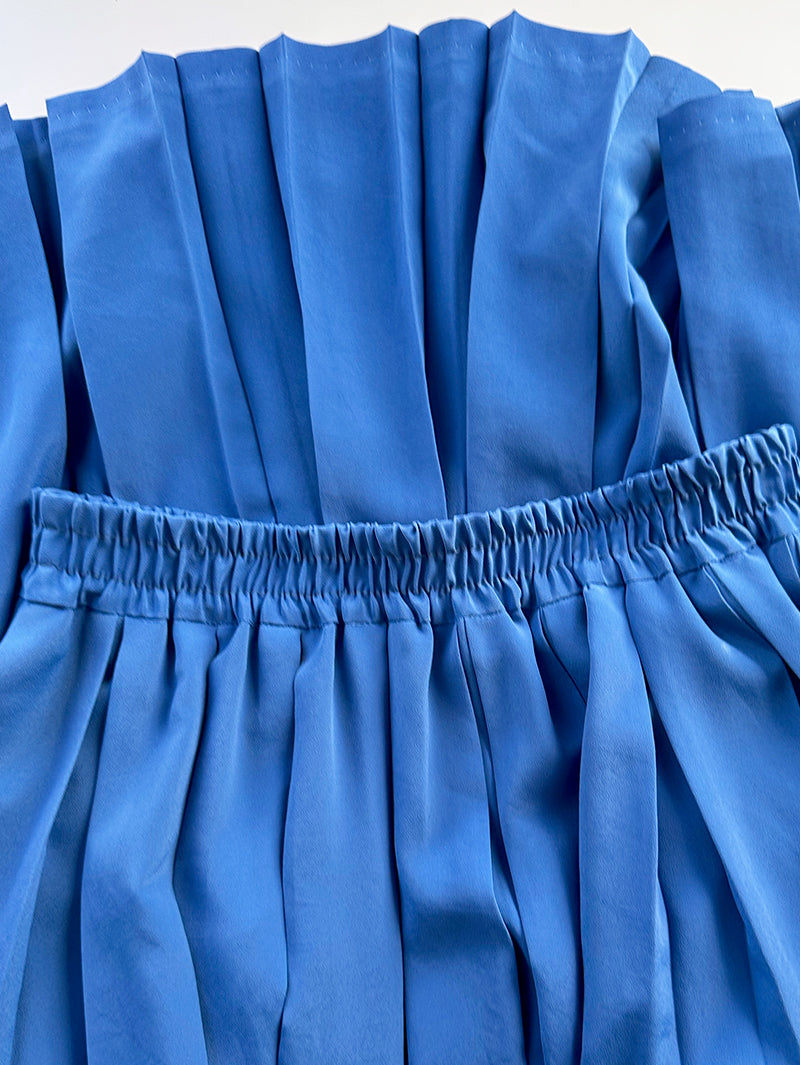 Blauwe plooirok