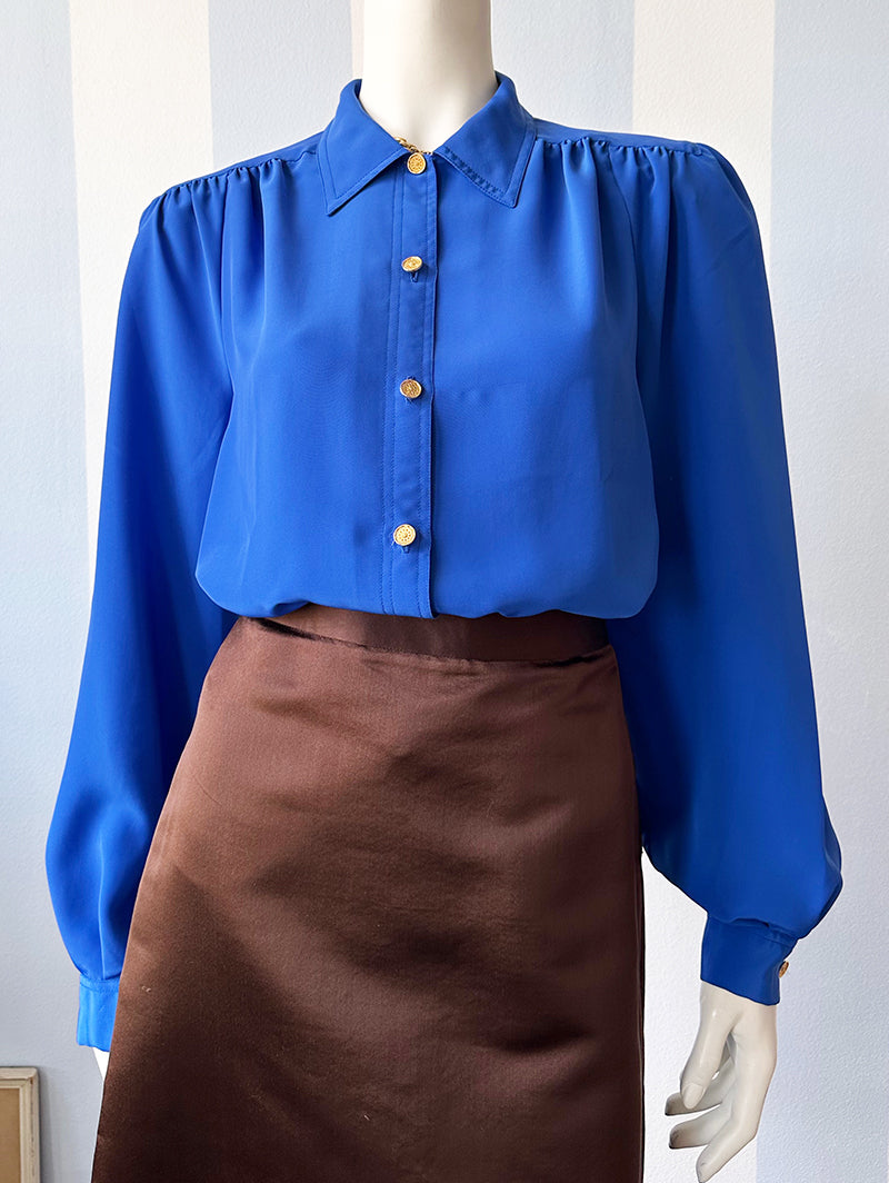 Kobaltblauwe blouse