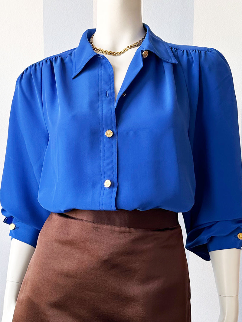 Kobaltblauwe blouse