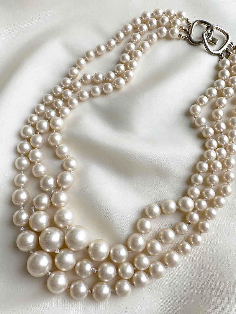 Triple faux parelketting