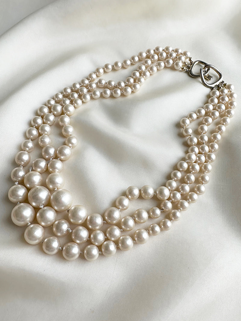 Triple faux parelketting