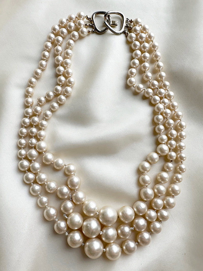 Triple faux parelketting