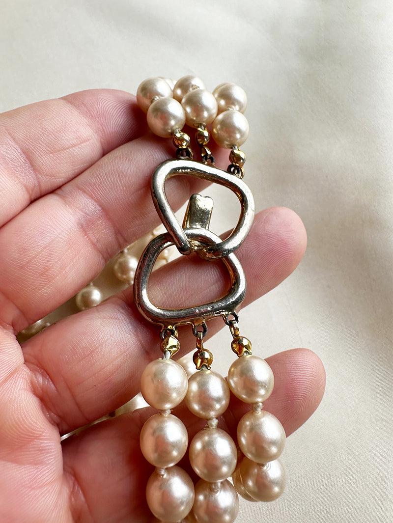 Triple faux parelketting