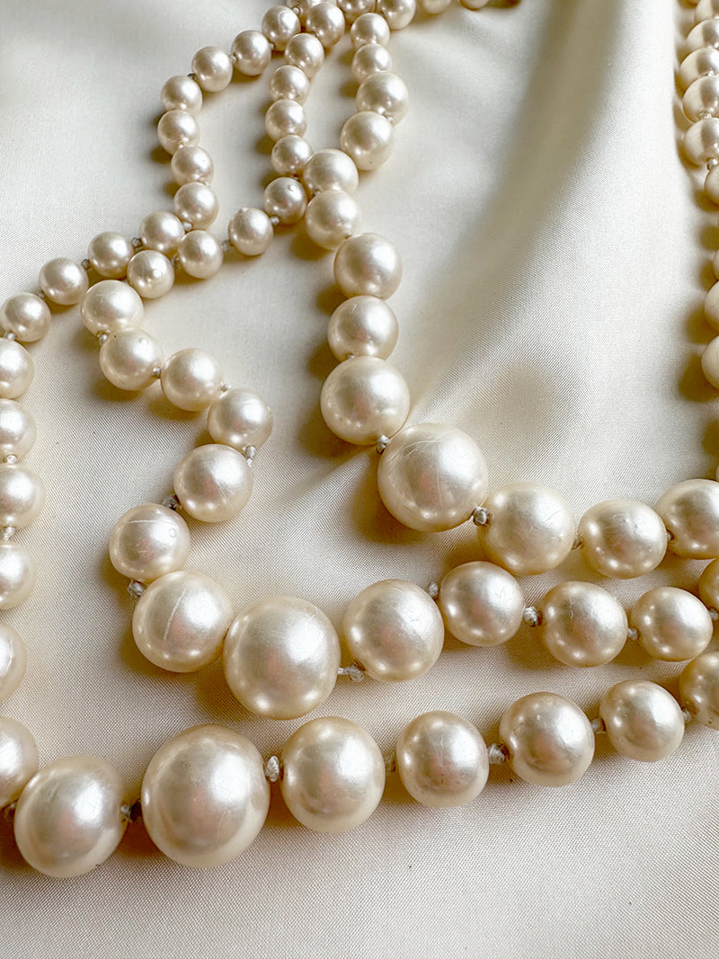 Triple faux parelketting