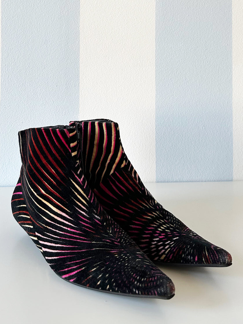 Velours designer enkellaarsjes | 39,5