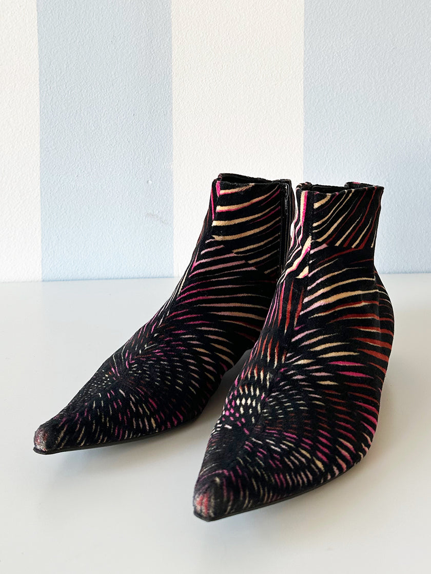 Velours designer enkellaarsjes | 39,5