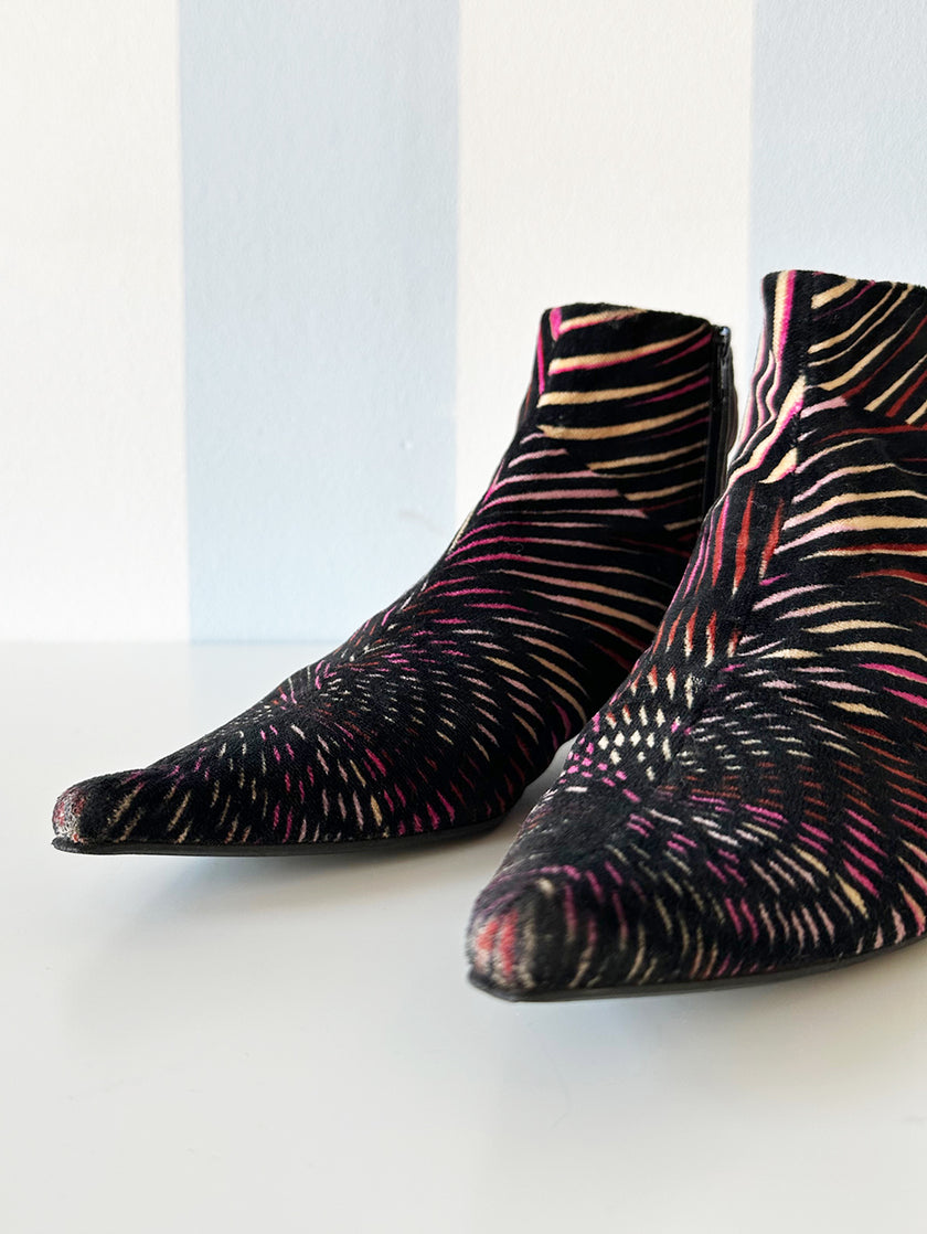 Velours designer enkellaarsjes | 39,5