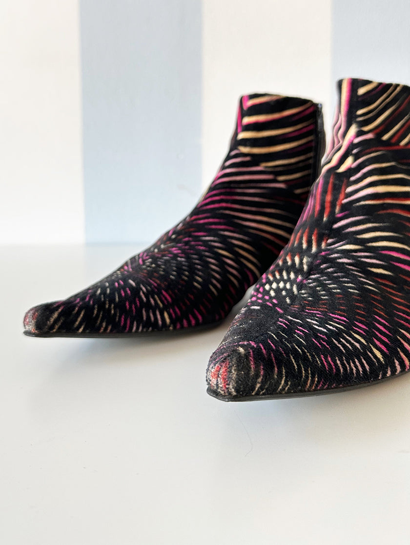 Velours designer enkellaarsjes | 39,5