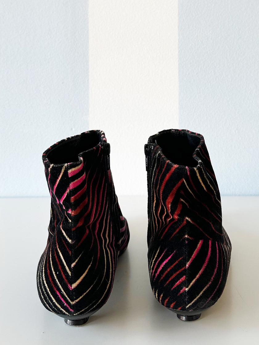 Velours designer enkellaarsjes | 39,5