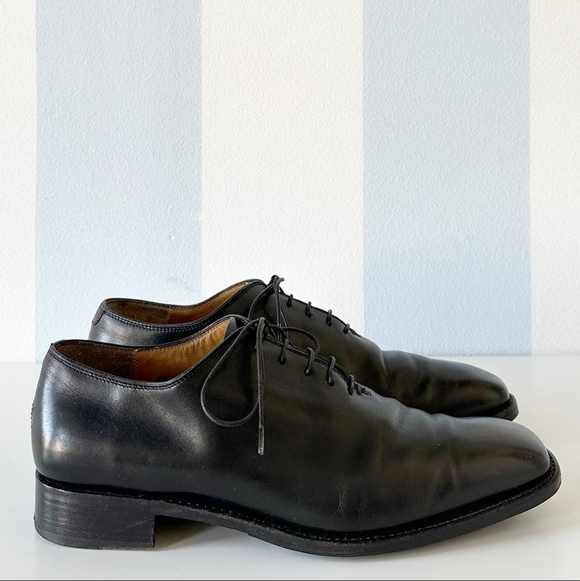 Zwarte leren designer veterschoenen | 41