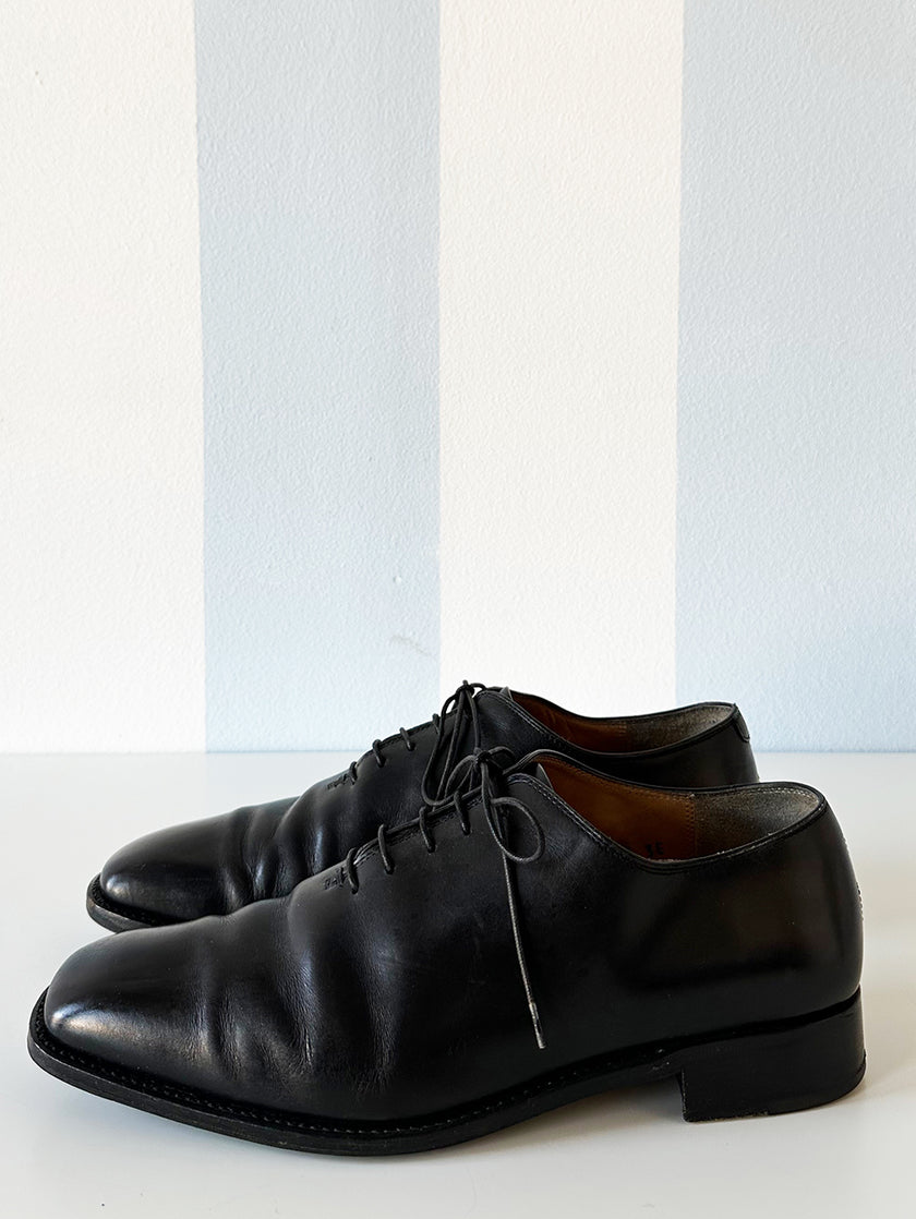 Zwarte leren designer veterschoenen | 41