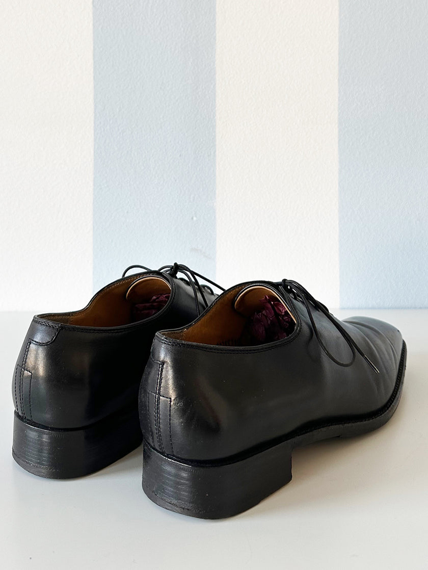 Zwarte leren designer veterschoenen | 41