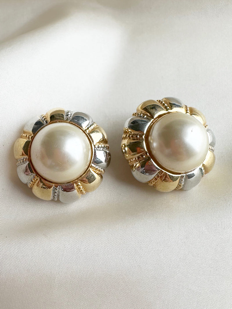 Faux parel oorbellen