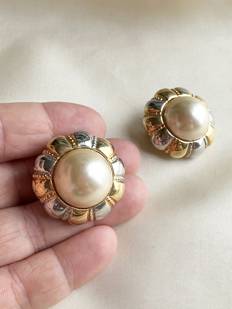 Faux parel oorbellen