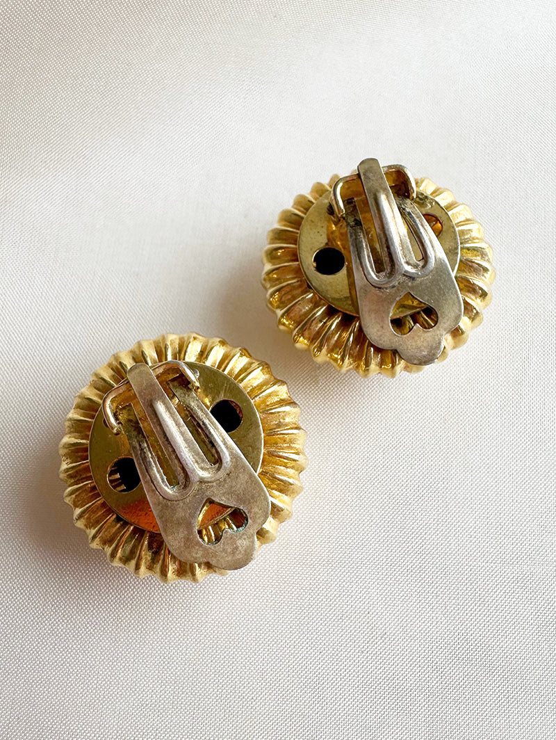 Ronde faux parel oorbellen