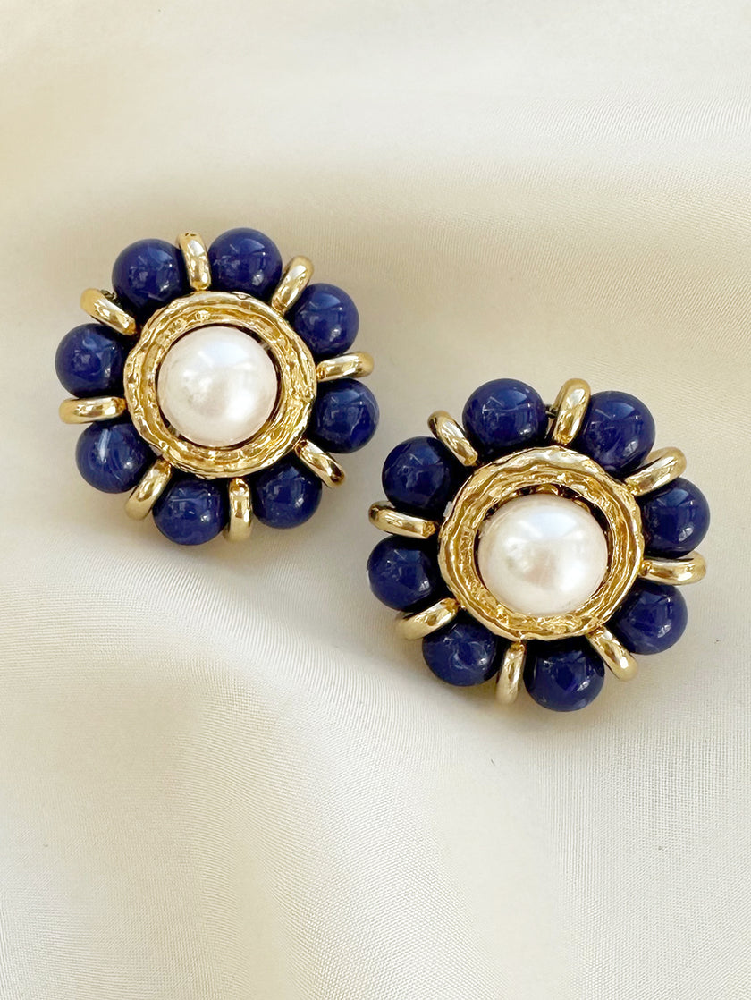 Ronde clip oorbellen met parel