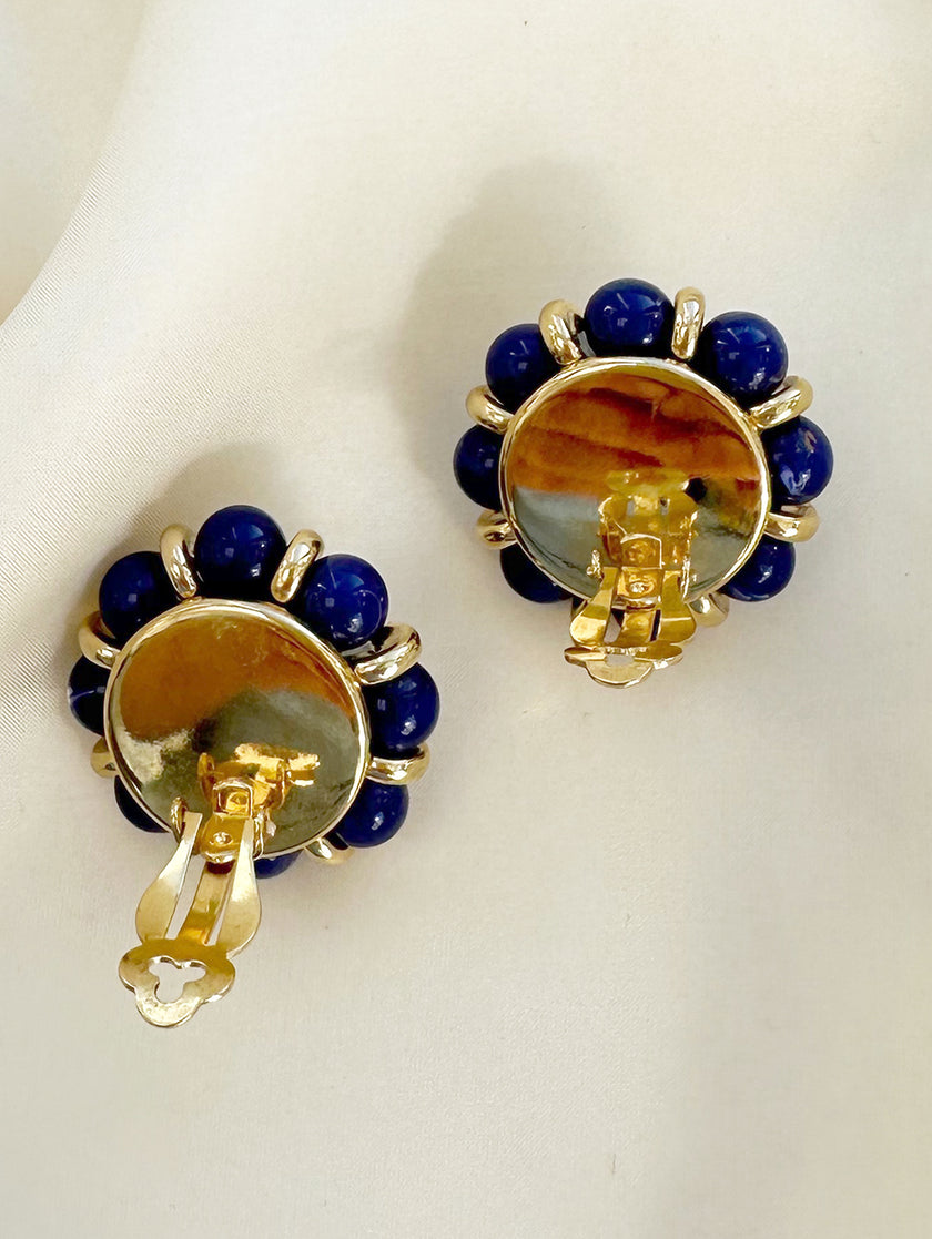 Ronde clip oorbellen met parel