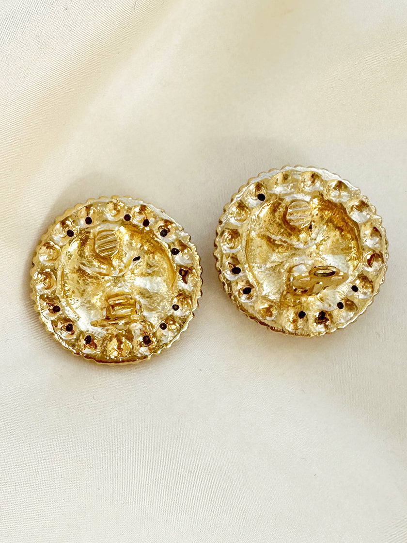 Clip oorbellen met strass