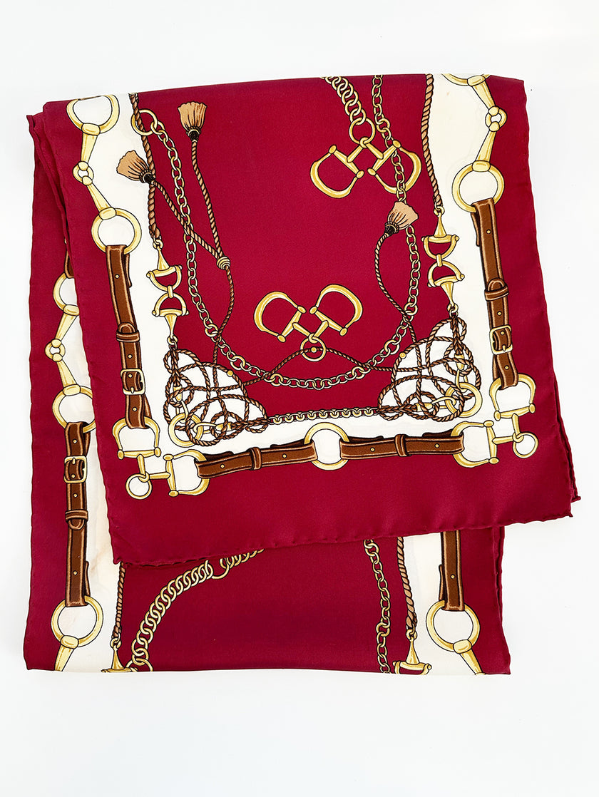 Zijden sjaal met hippique dessin