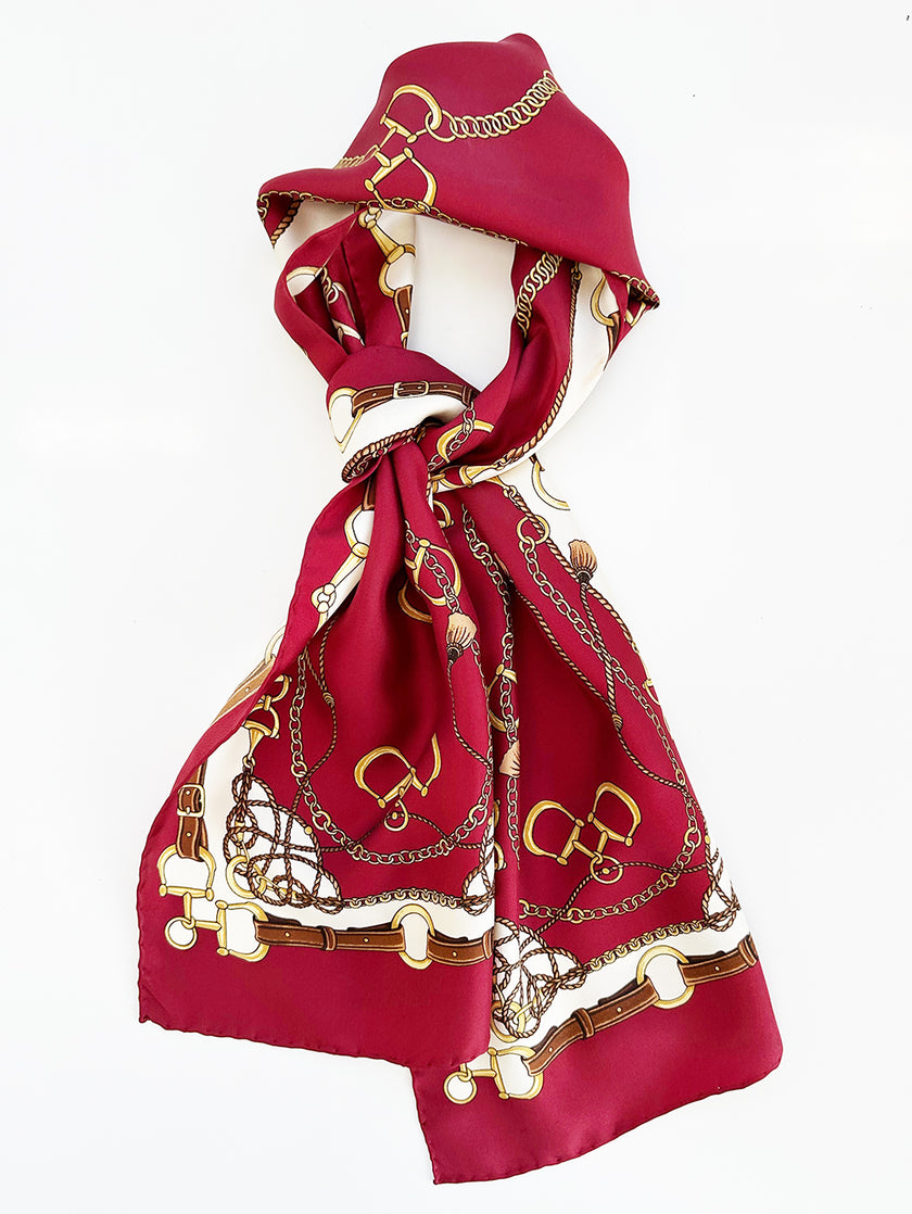 Zijden sjaal met hippique dessin