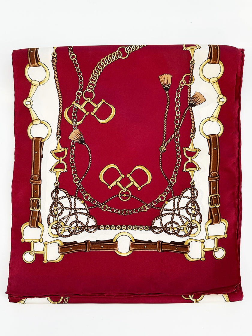 Zijden sjaal met hippique dessin