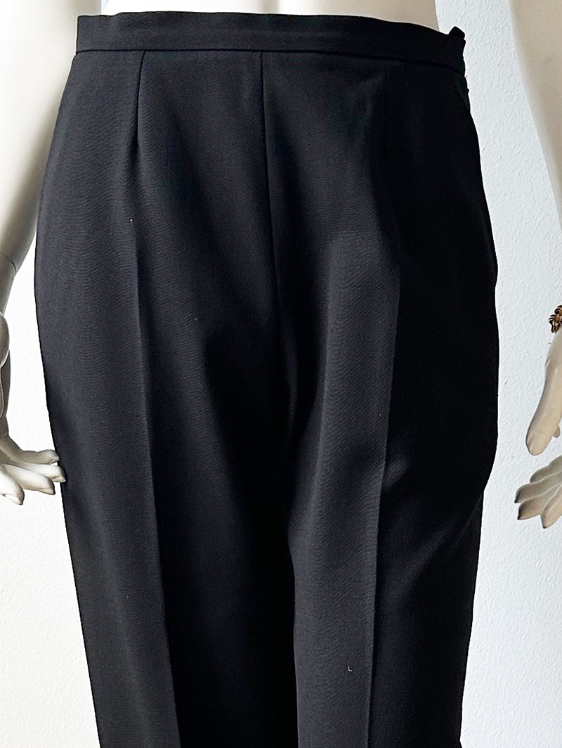 Zwarte scheerwollen designer pantalon