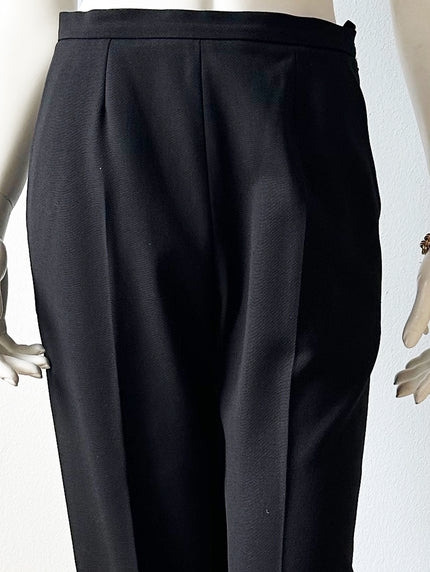 Zwarte scheerwollen designer pantalon