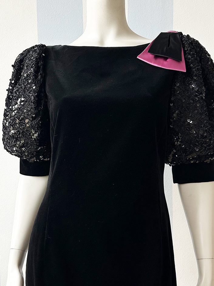 Zwarte velours designer jurk