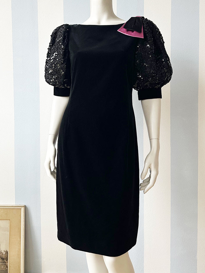 Zwarte velours designer jurk